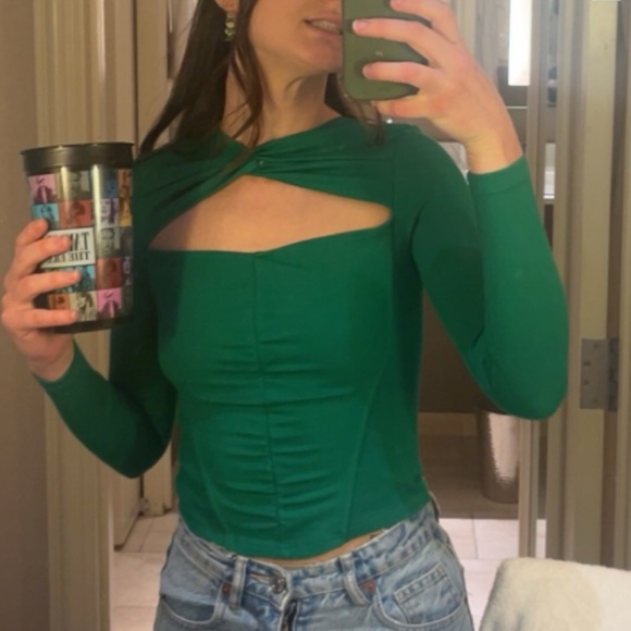 superdown green longsleeve corset - Picture 3 of 3